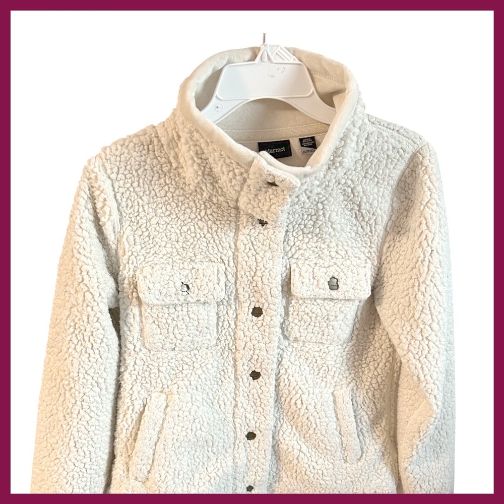 Marmot Sonora Cream Sherpa Fleece Snap Button Jacket Women's Sz. XS